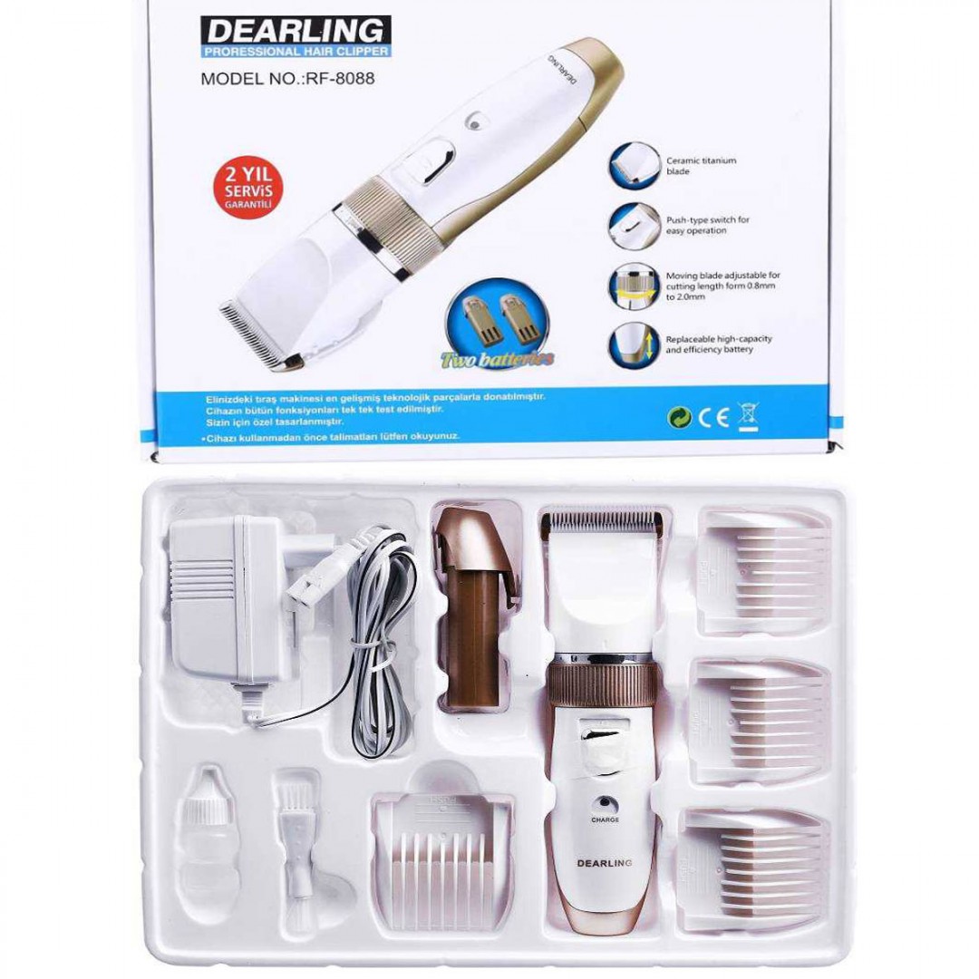 Dearlıng Rf-8088 Şarjlı Saç Traş Makinesi Yedek Bataryalı