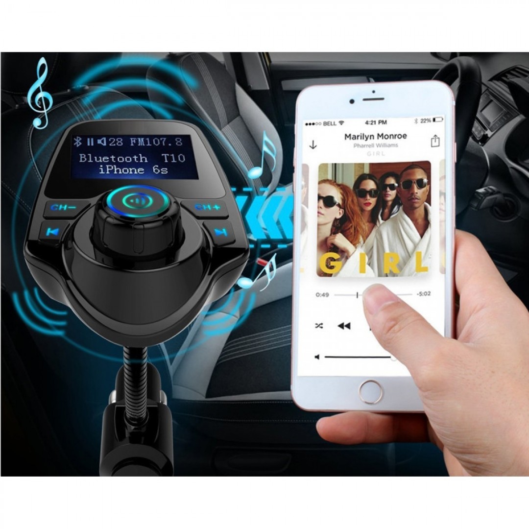 T10a Bluetooth Araç Kiti Fm Usb Fm Transmitter
