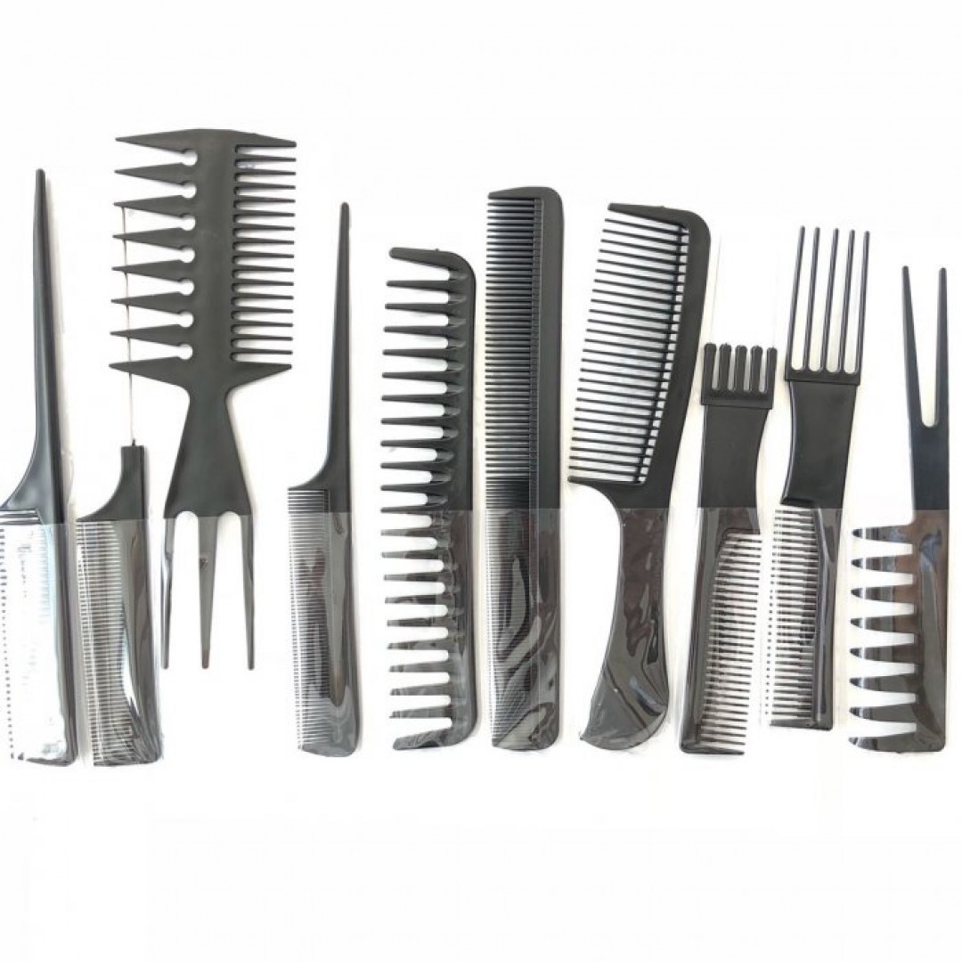 Profesyonel 10'lu Kuaför Tarak Seti
