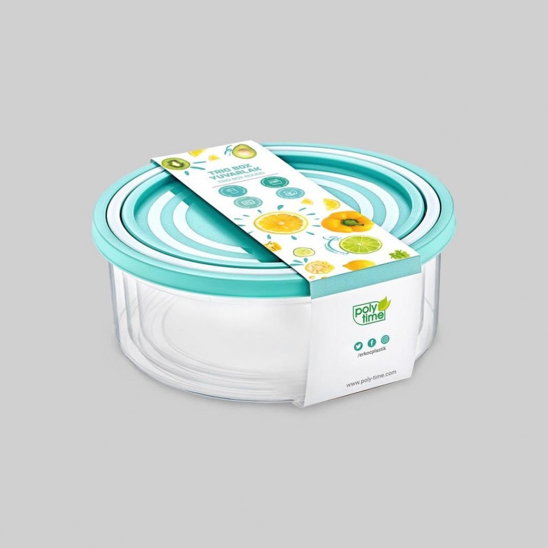Soft Chef Vakum Saklama Kabı Yuvarlak 3lü Saklama Kabı Seti Vakumlu Saklama Kutusu