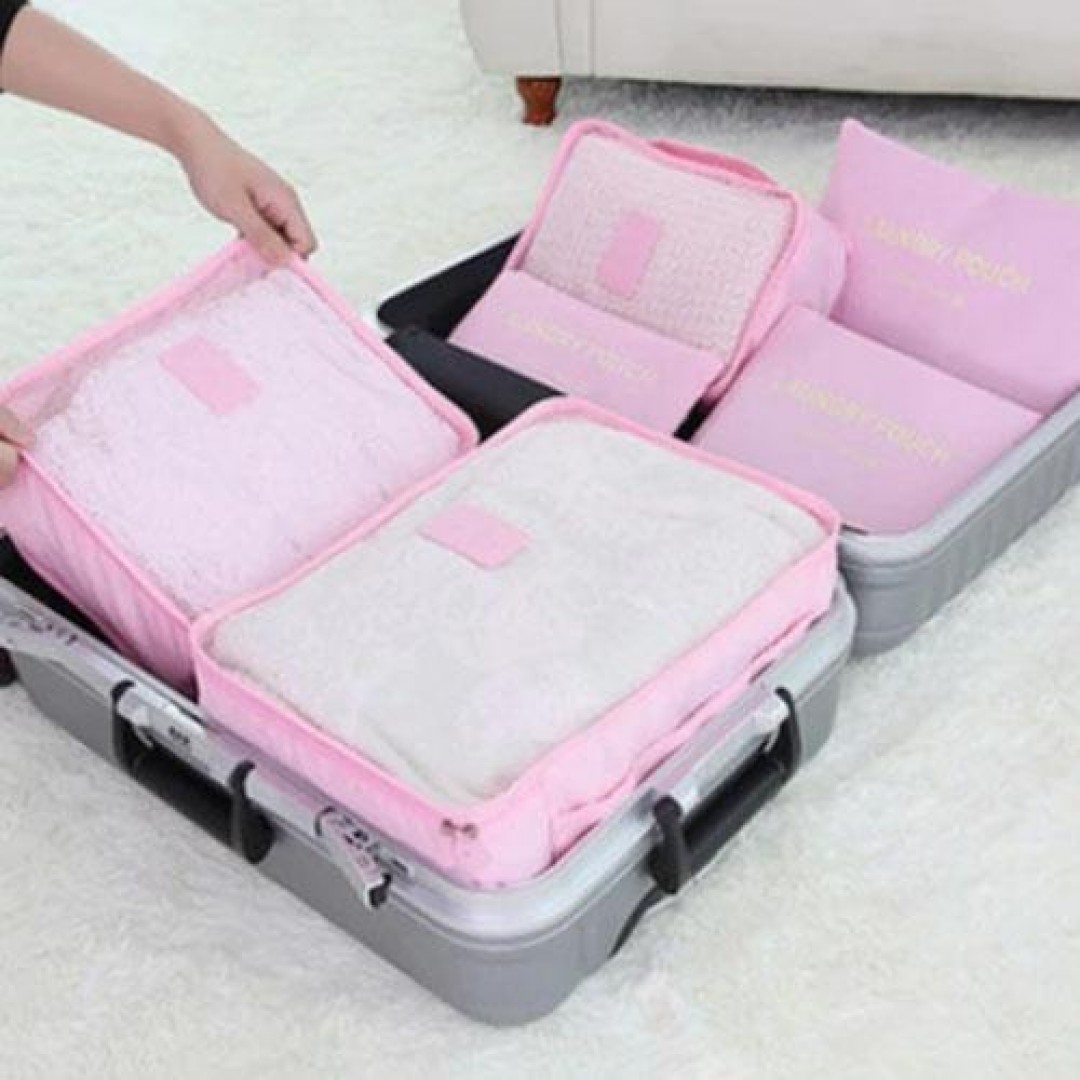 Bavul İçi Düzenleyici  Organizer 6 Lı Set - Pembe