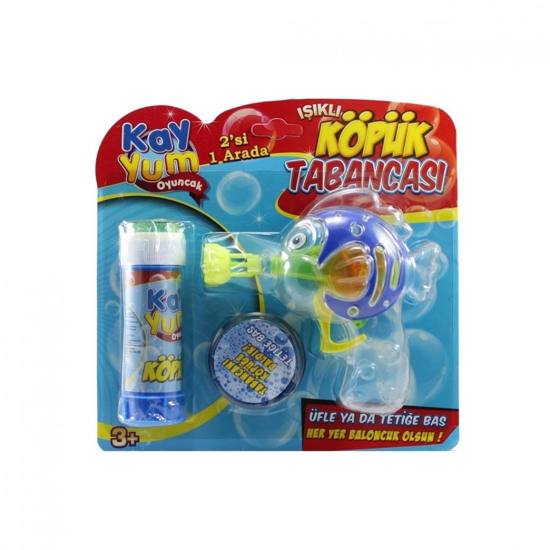 Kayyum Işıklı Köpük Tabancası 2'si 1 Arada Balıklı Oyuncak