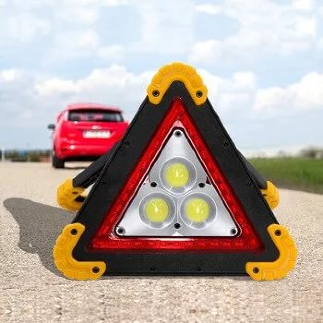 Kama Star Işıklı Üçgen Reflektör Led Projektör Trafik Acil Durum Feneri Flaşör