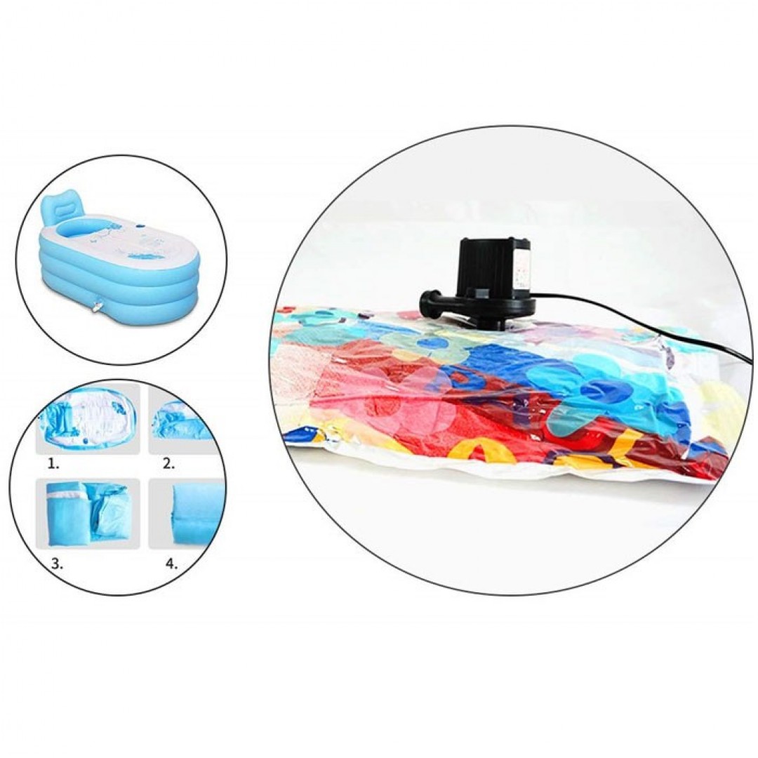 Şarlı Taşınabilir Hava Pompası Şişme Yatak - Lastik - Vakumlu Poşet Hava Kompresörü