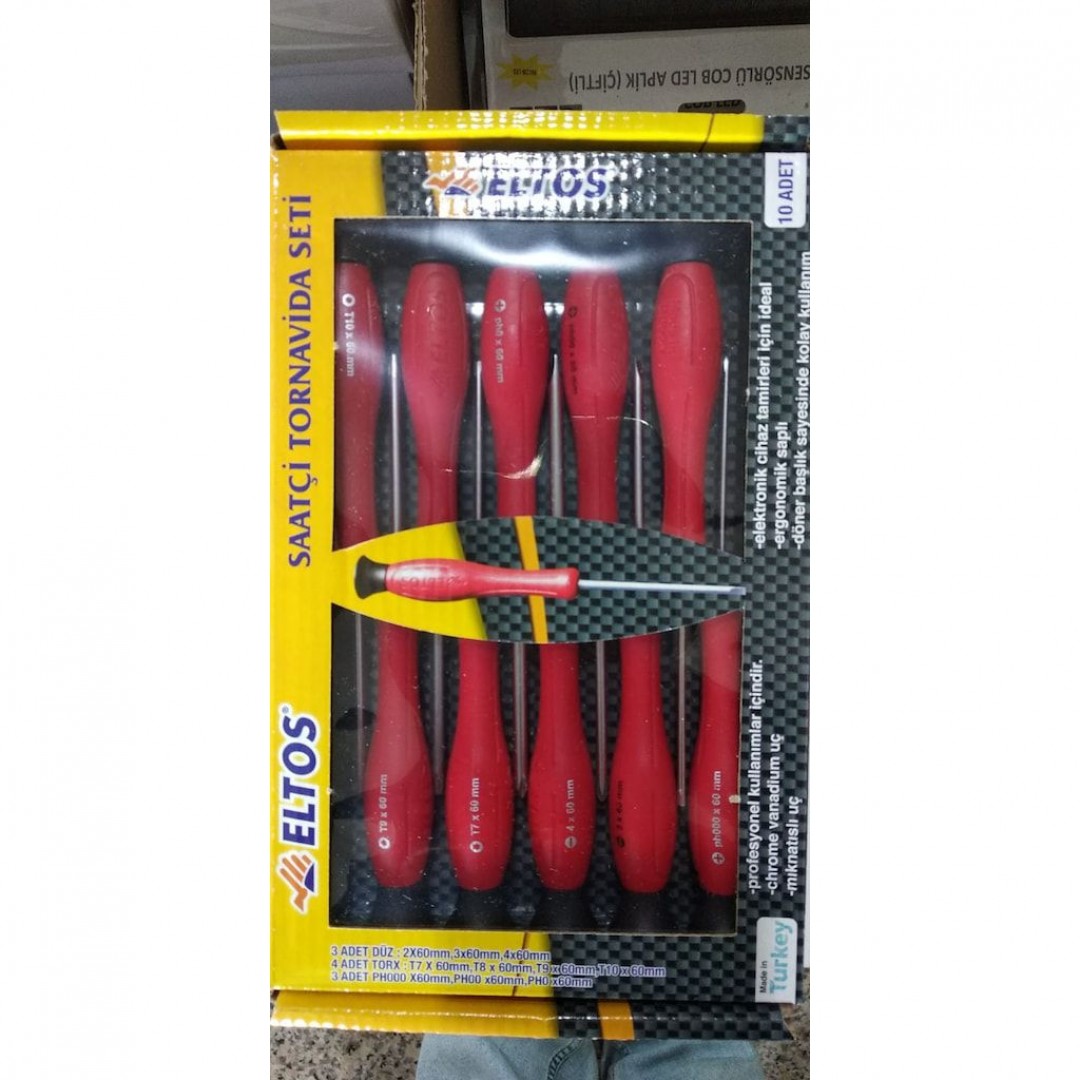 Eltos Saatçi Telefon Bilgisayar Tornavida Seti 10 Parça