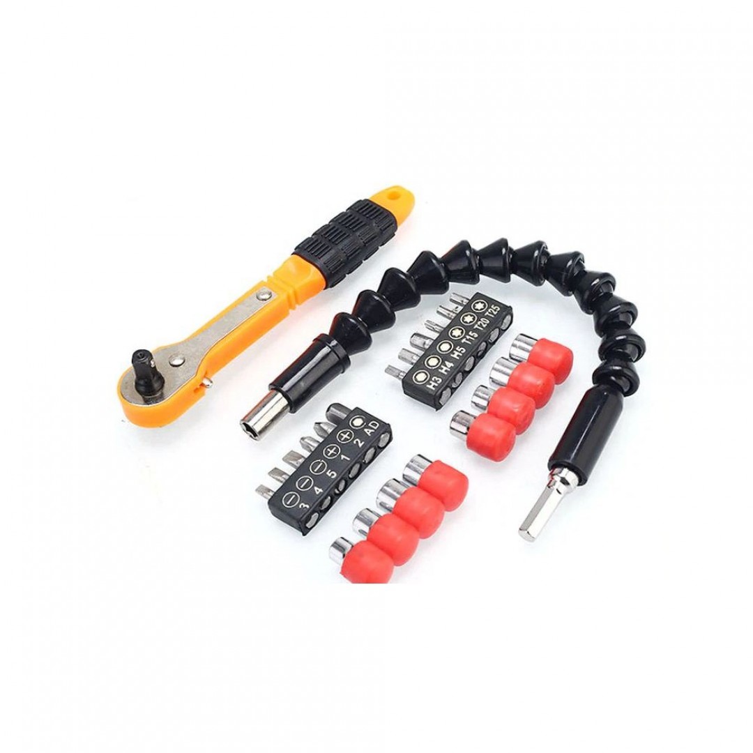 Çok Fonksiyonlu Cırcır Anahtarı Bit Sürücü Lokma Seti Matkap Uçlu Tornavida Takımı