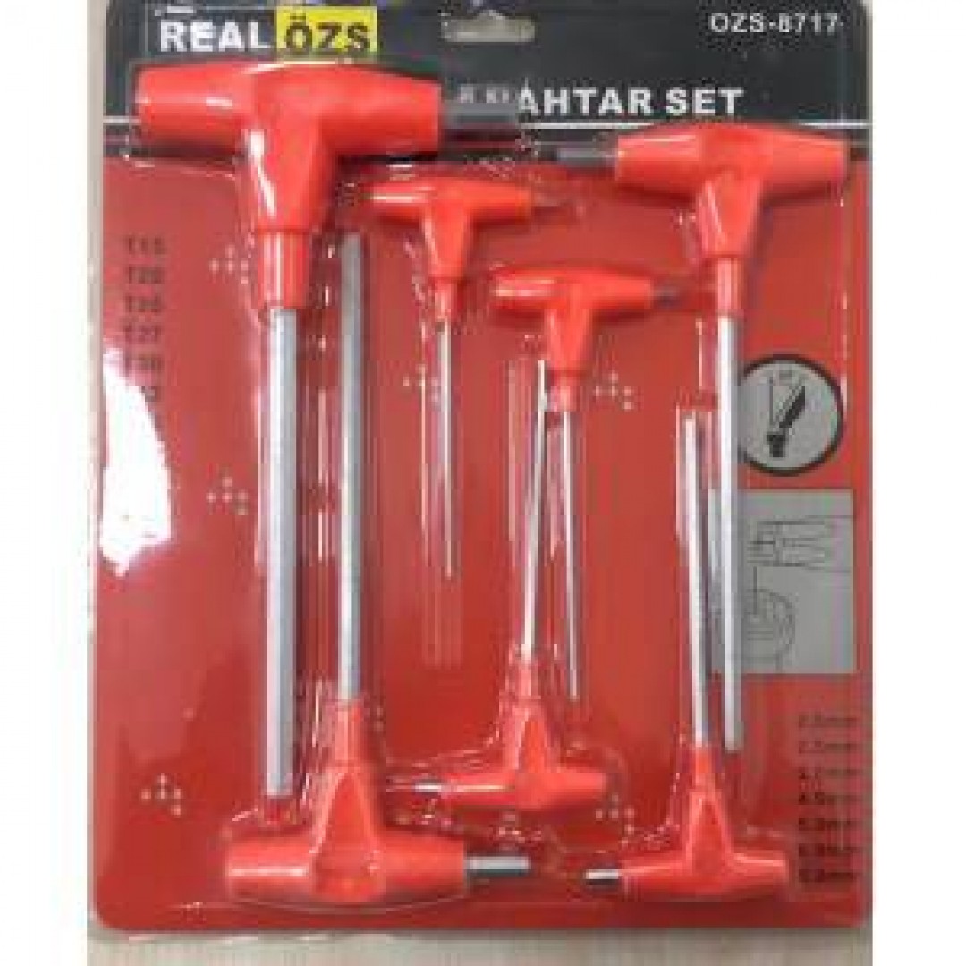 7 Parça T Alyan Anahtarseti Saplı Vakumlu Alyan