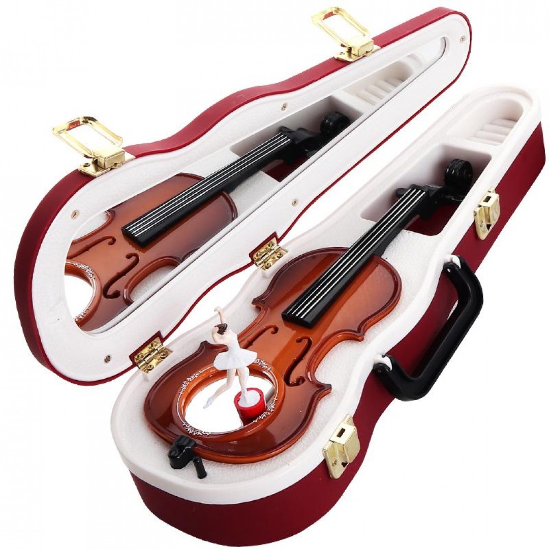 Keman Tasarımlı  Balerinli  Müzik Kutusu (büyük)