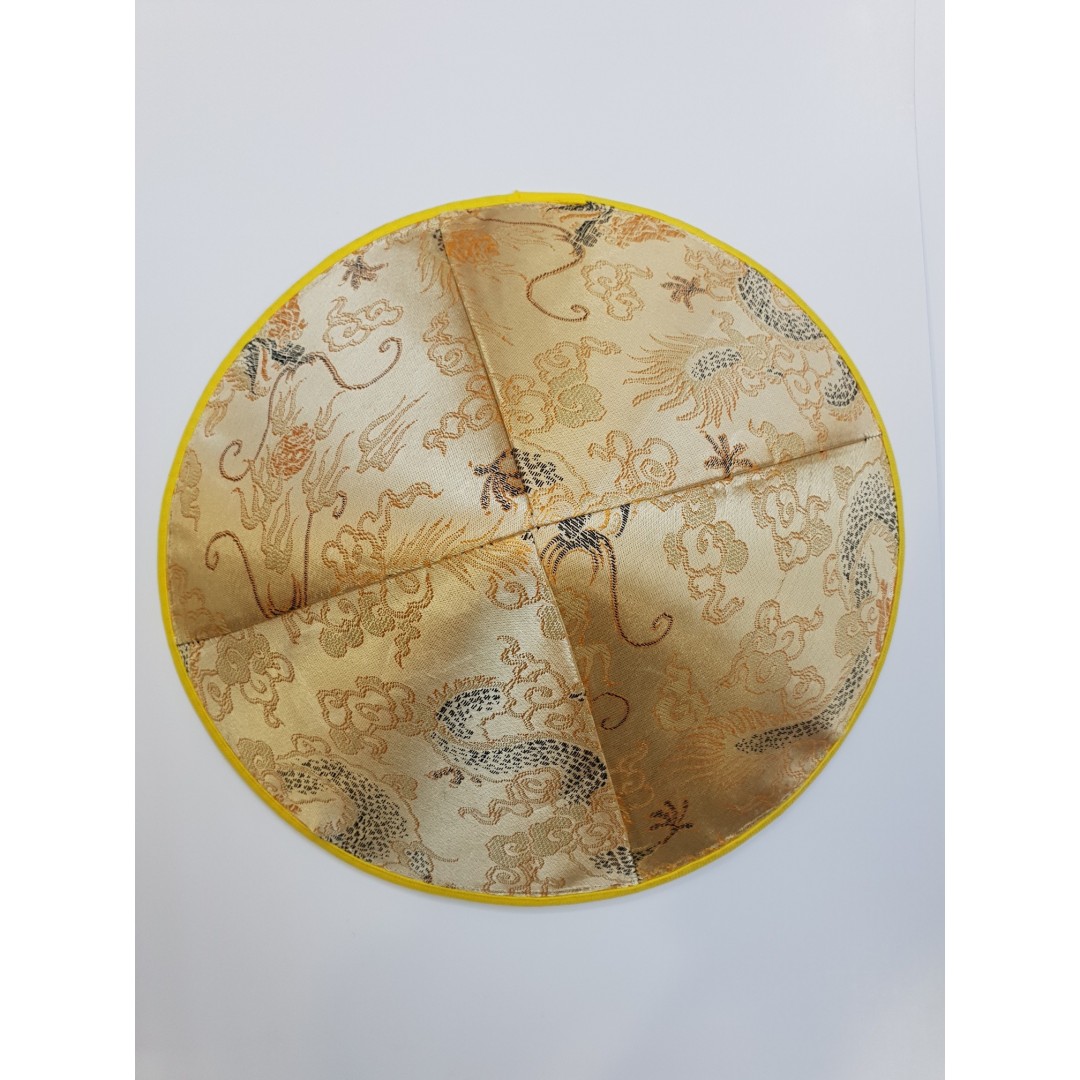 Sarı Renk Saten Kumaş Kaplama Vietnam Şapkası