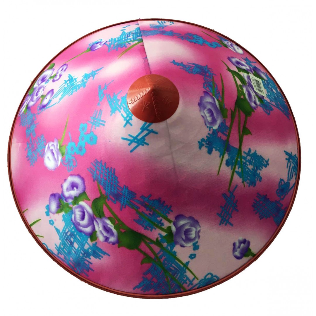 Mor Güllü Saten Kaplama Pembe Vietnam Şapkası