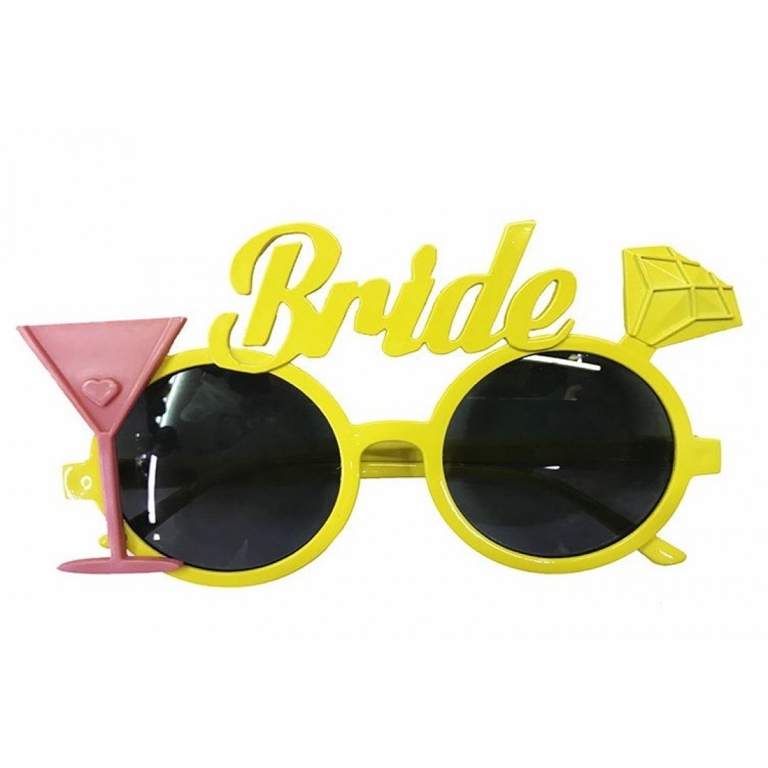 Sarı Renk Bride Yazılı Bekarlığa Veda Partisi Gelin Gözlüğü