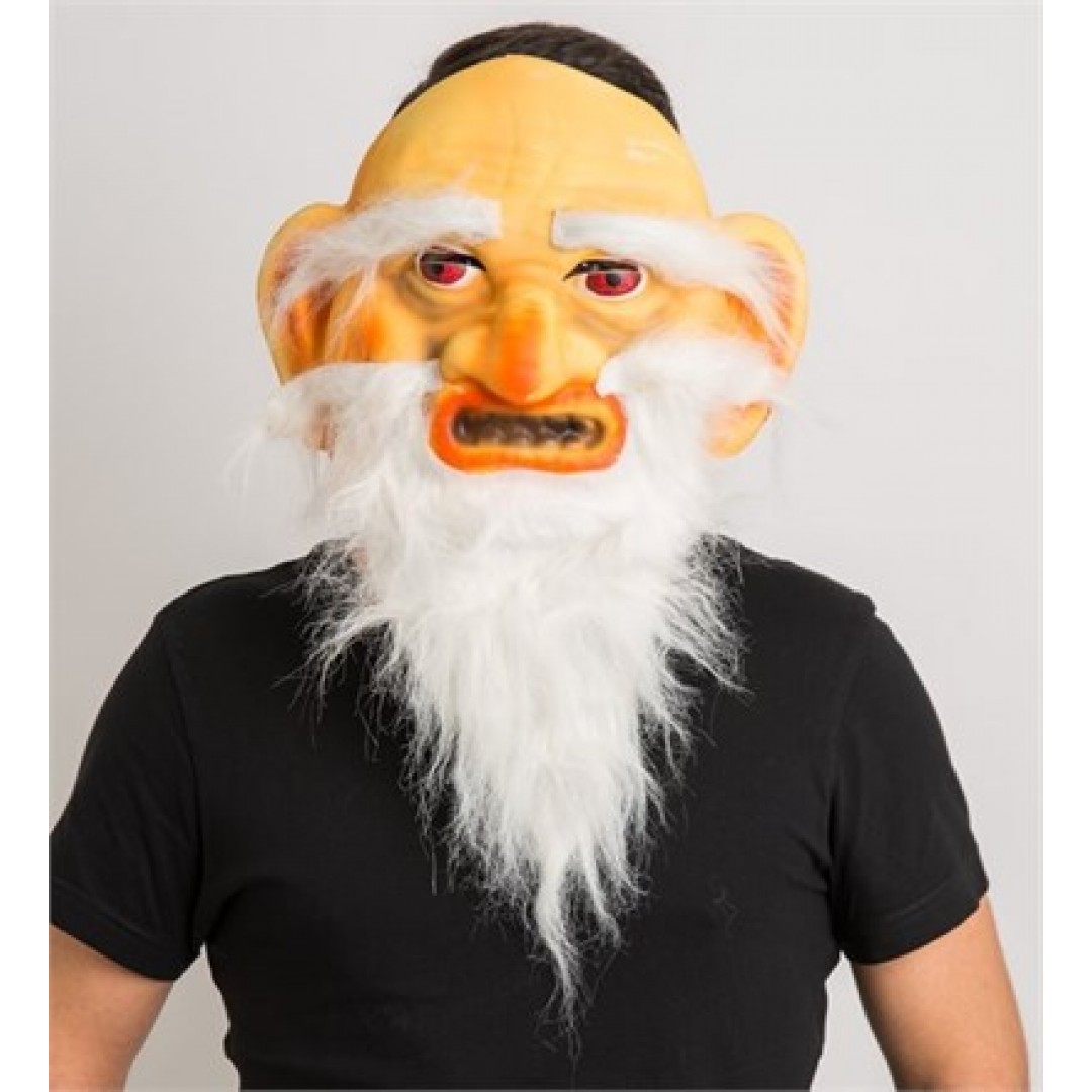 Uzun Ak Sakallı Gulyabani Halloween Maskesi Küçük Boy