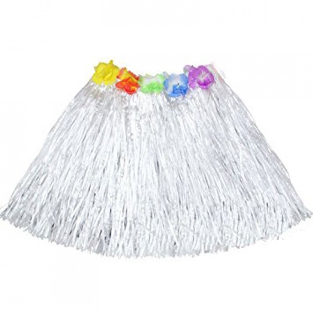 Hawaii Hula Eteği Beyaz Renk 40 Cm