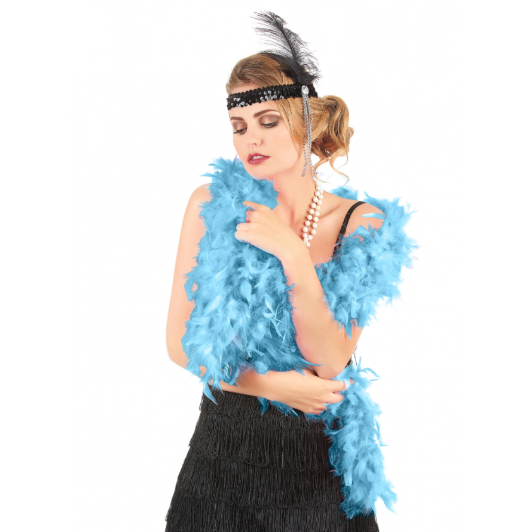 Açık Mavi Otriş Boa Tüy