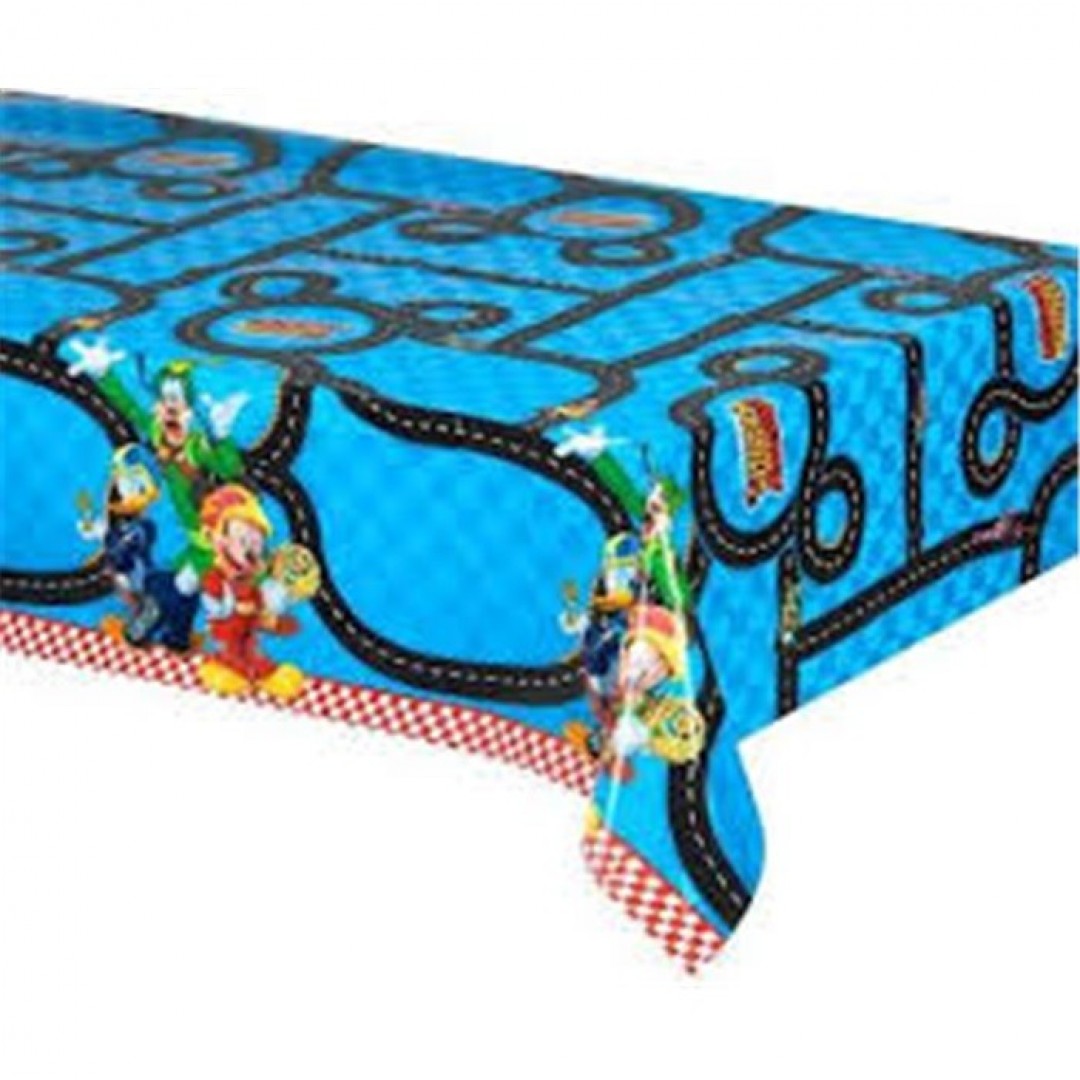 Mickey Mouse Roadster Racers Temalı Plastik Masa Örtüsü 120x180 Cm
