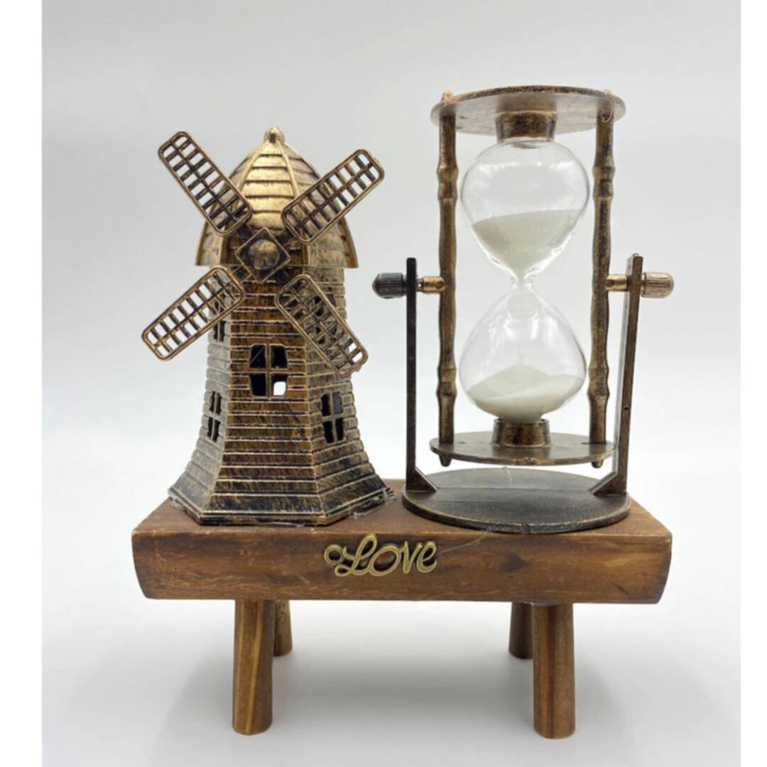 Yel Değirmeni Ahşap Kum Saati Hediyelik