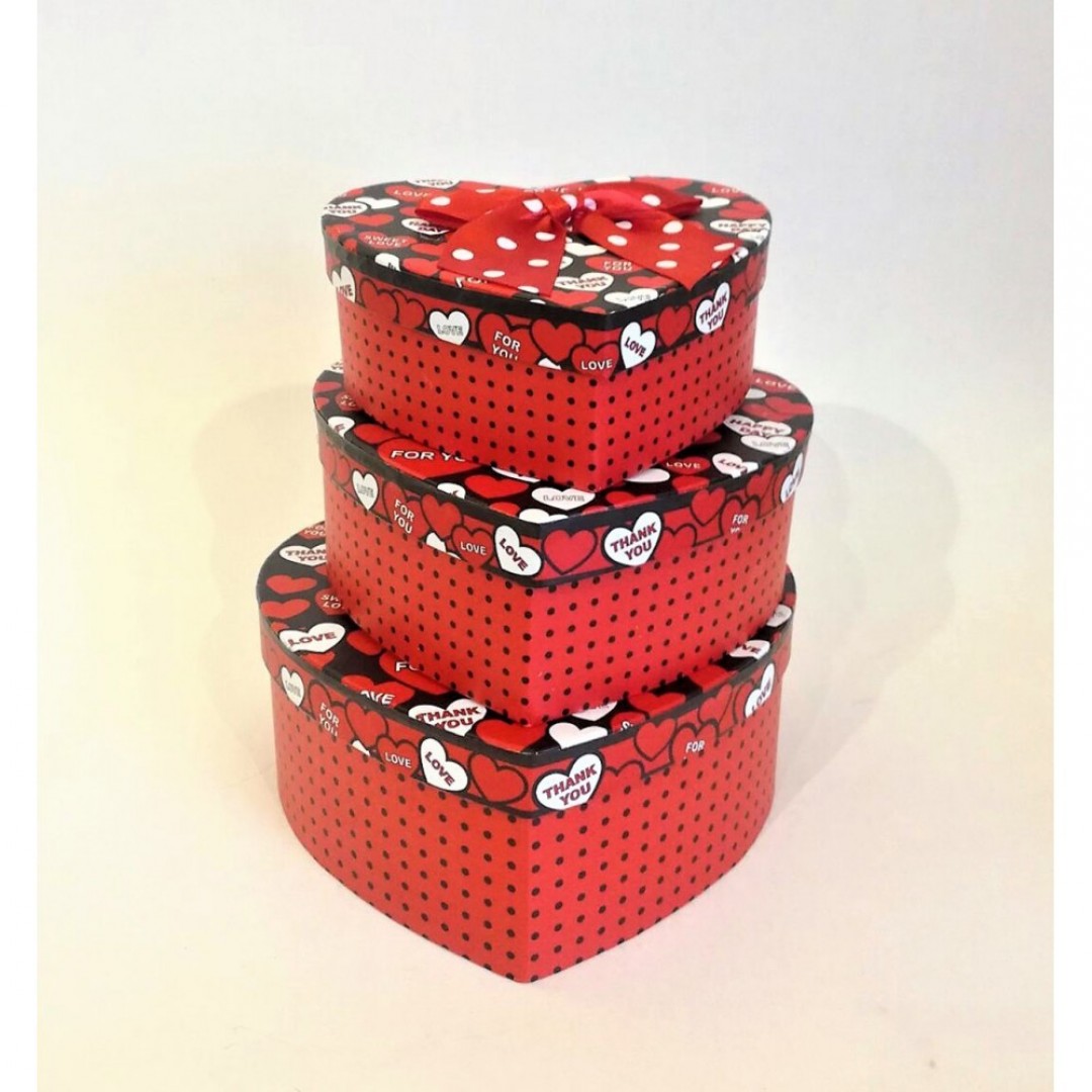 Kalpli Puantiyeli Aksesuar Ve Hediye Kutusu 3'lü