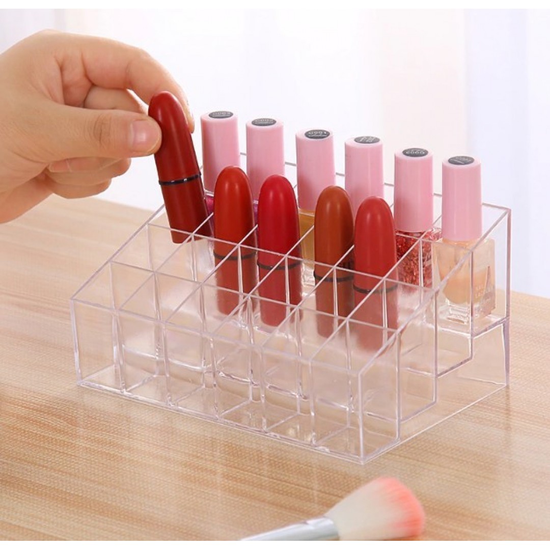 Şeffaf 24 Bölmeli Makyaj Organizeri