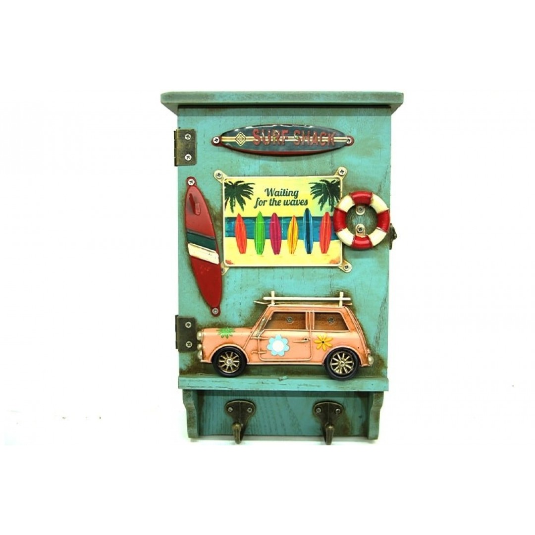 Tatil Temalı Ahşap Dekoratif Çerçeveli Kutu Anahtarlık