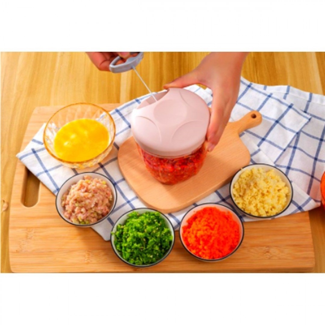 İpli Çekmeli Pratik Meyve Sebze Doğrayıcı 5 Bıçaklı El Rondosu