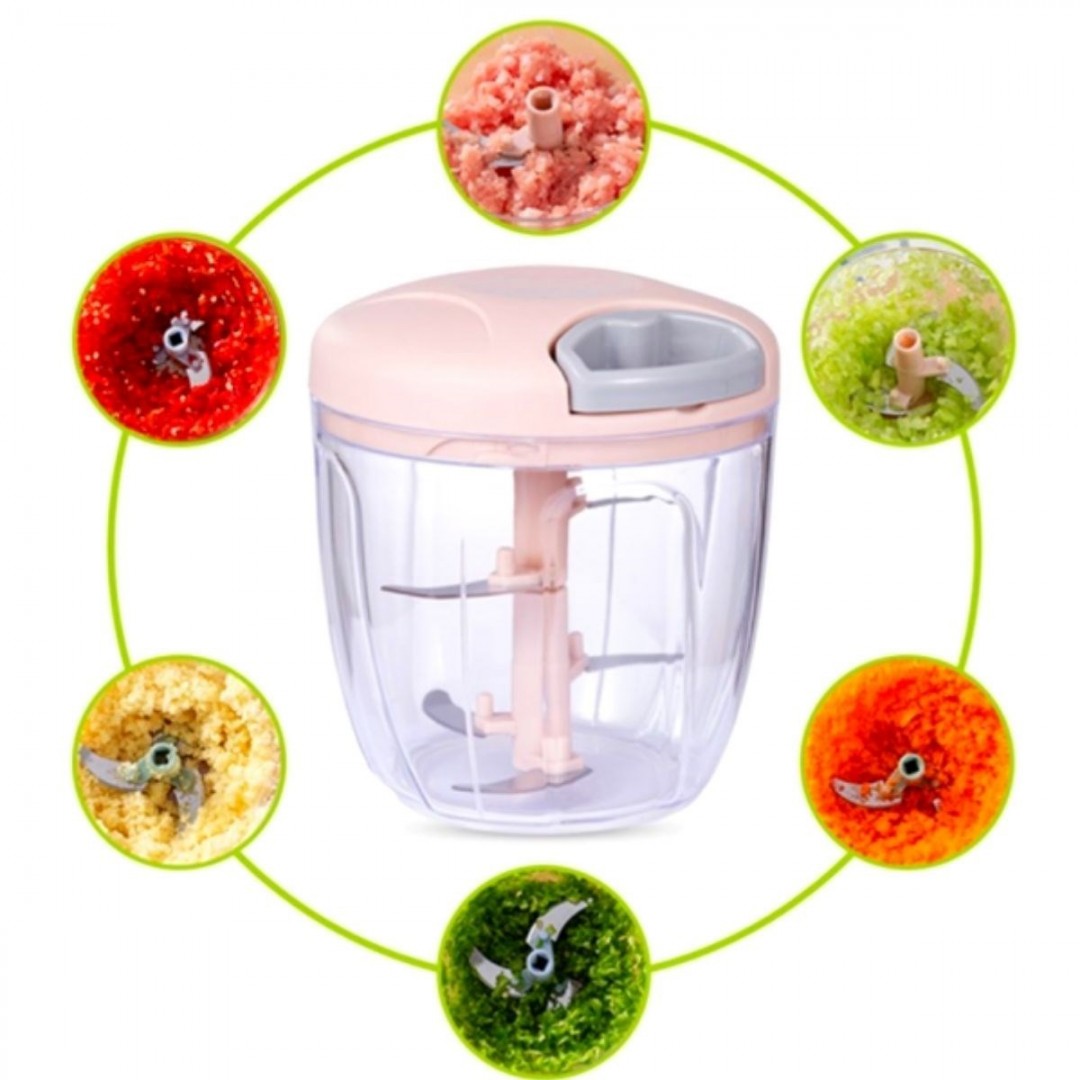 İpli Çekmeli Pratik Meyve Sebze Doğrayıcı 5 Bıçaklı El Rondosu