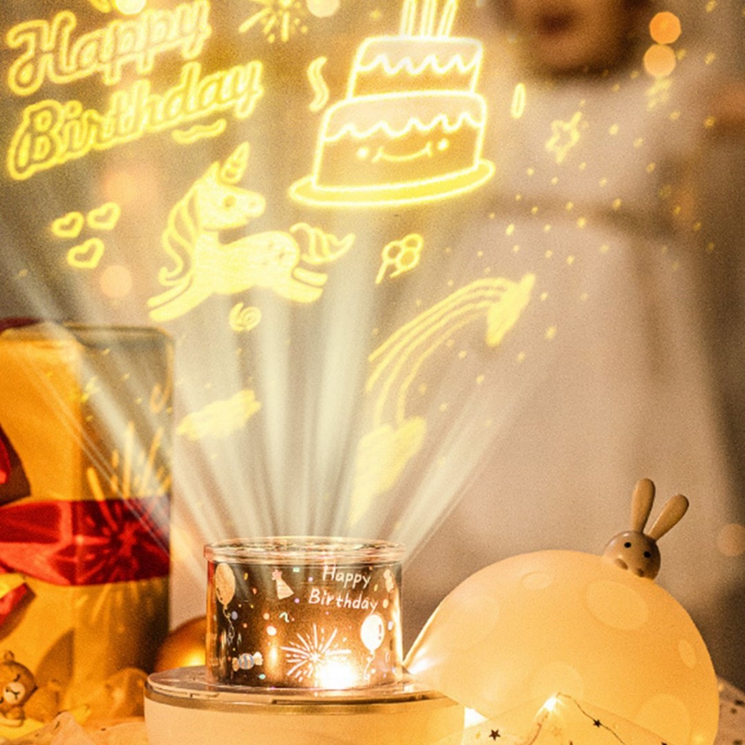 6 Fonksiyonlu Renkli Döner Usbli Gece Lambası Gökyüzü Projeksiyonlu Dekor Aydınlatma