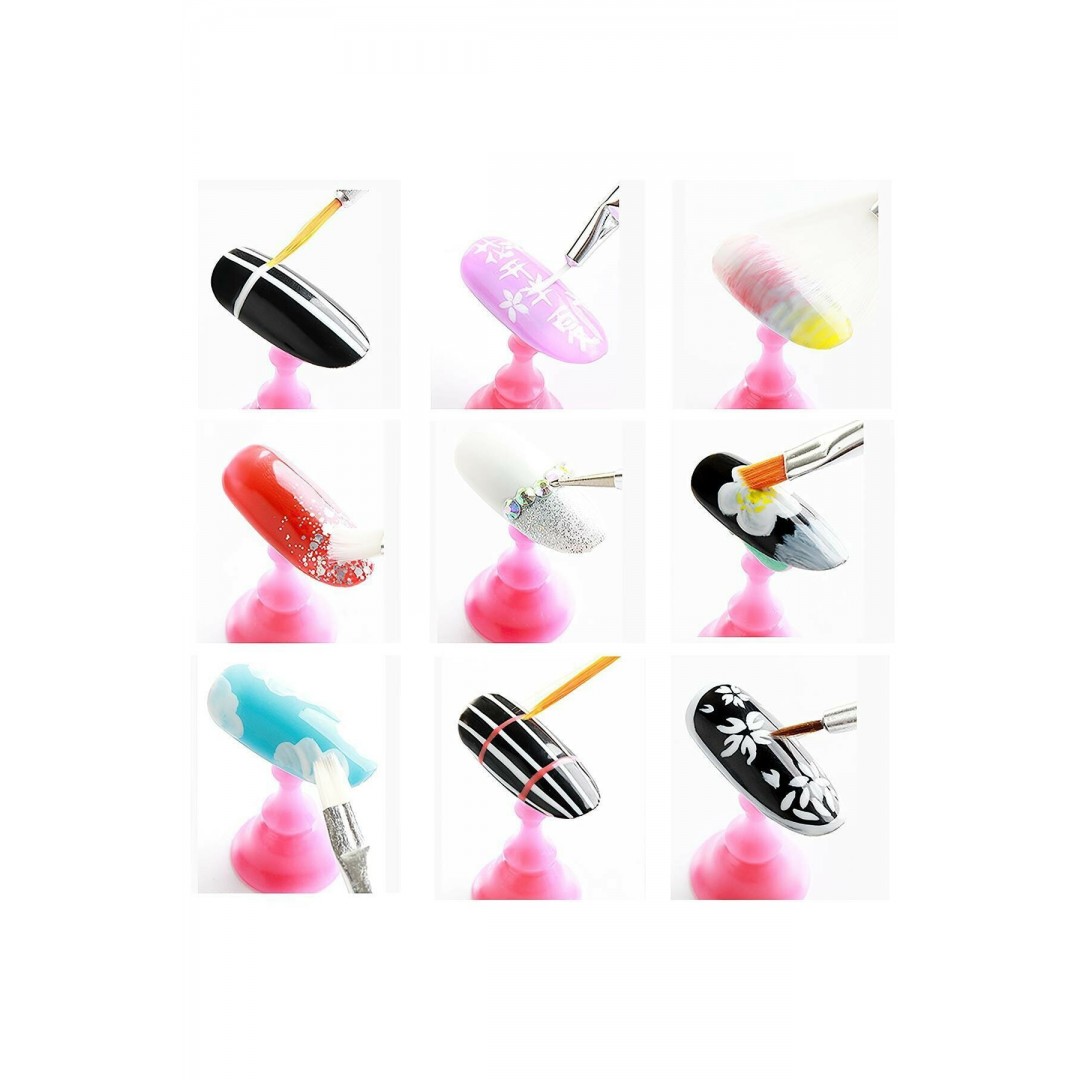 15 Li Tasarım Ve Boyama Tırnak Desen Süs Fırçası (beyaz)