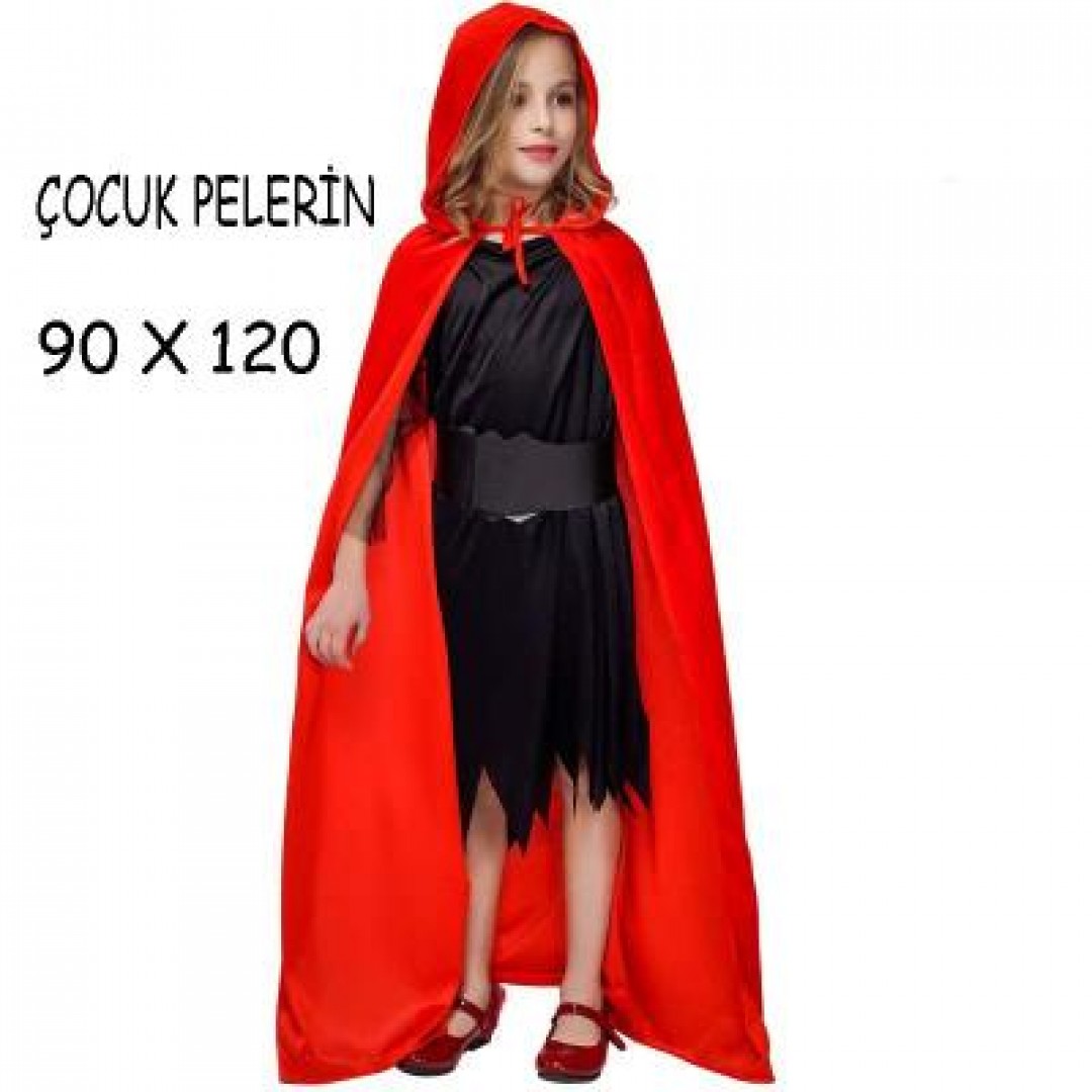 Cadılar Bayramı Halloween Kapişonlu Pelerin 90 Cm