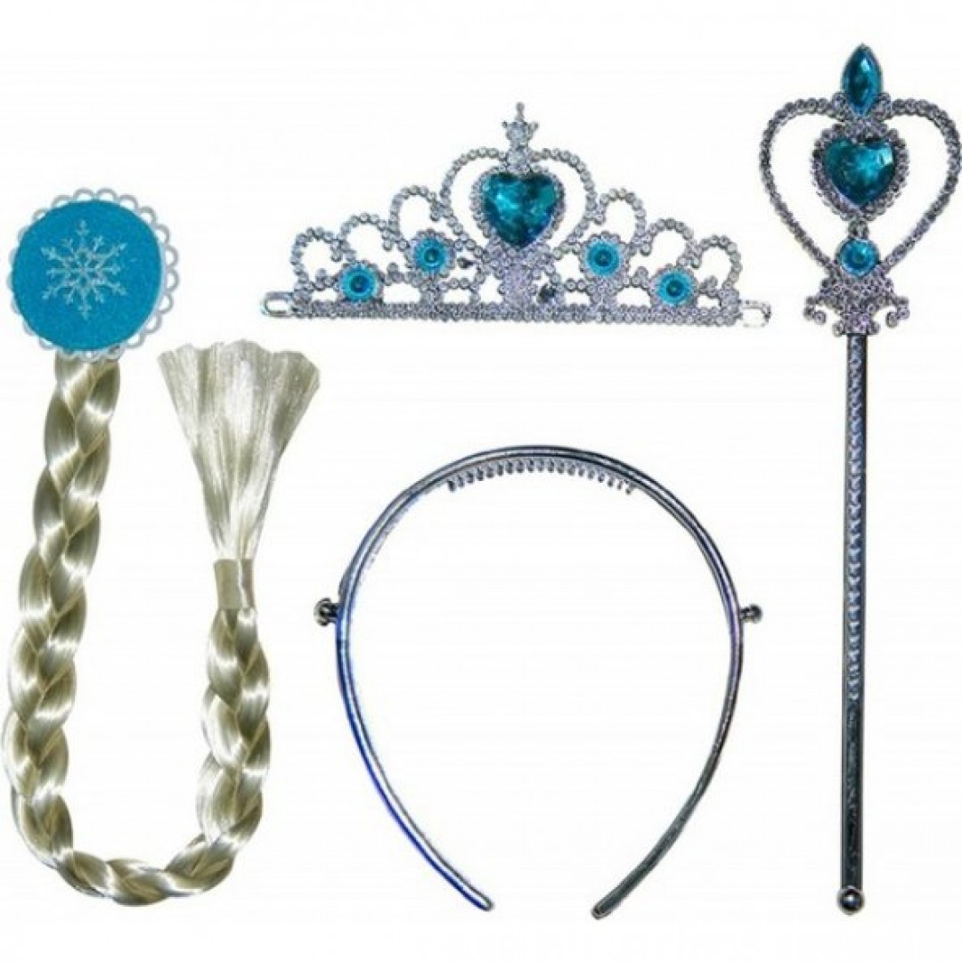 Karlar Ülkesi Elsa Anna Frozen Saçı Asası Ve Taç Seti