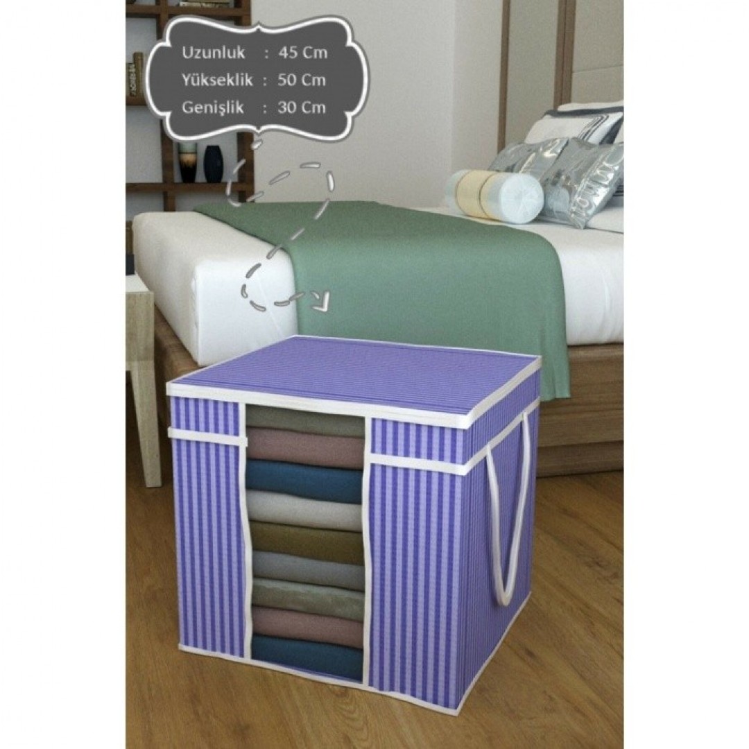 3lü Paket Maxi Boy Pencereli Hurç Çok Amaçlı Düzenleyici Saklama Kutusu 30x45x50 Cm 0036