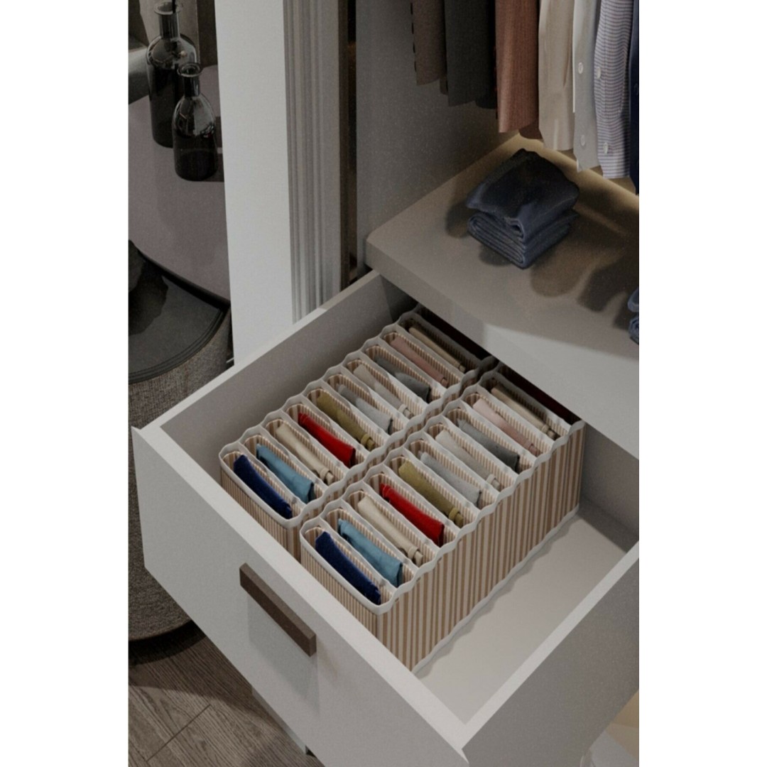 11 Bölmeli Dolap Ve Çekmece Içi Düzenleyici Akordiyon Organizer (1 Adet) Large 0517