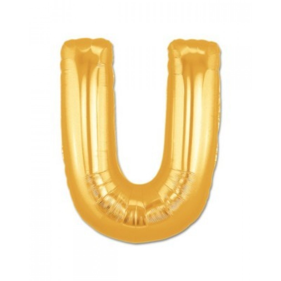 U Harf Folyo Balon Altın Renk  40 İnç