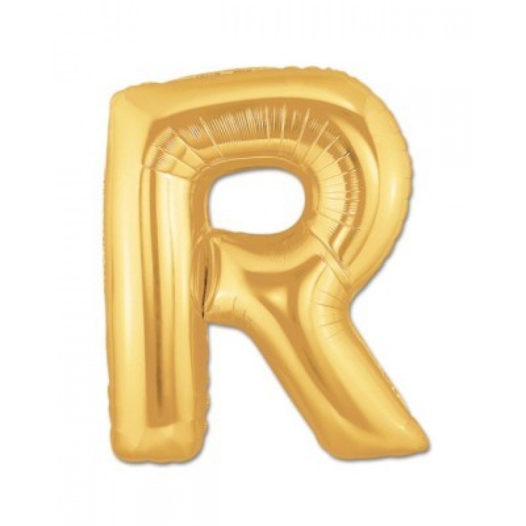 R Harf Folyo Balon Altın Renk  40 İnç