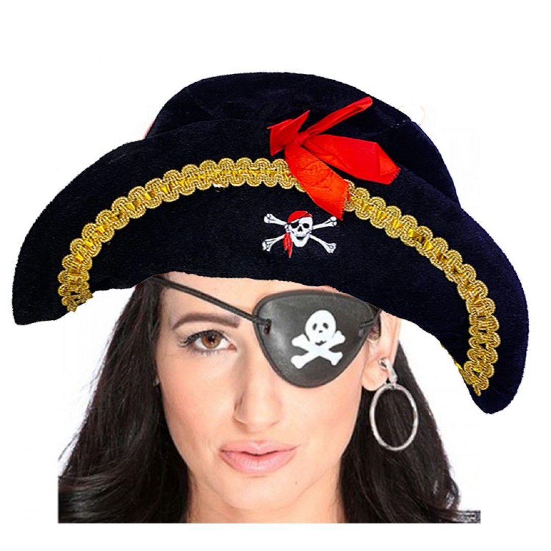 Şekil Verilebilir Unisex Korsan Şapkası Ve Göz Bandı Seti