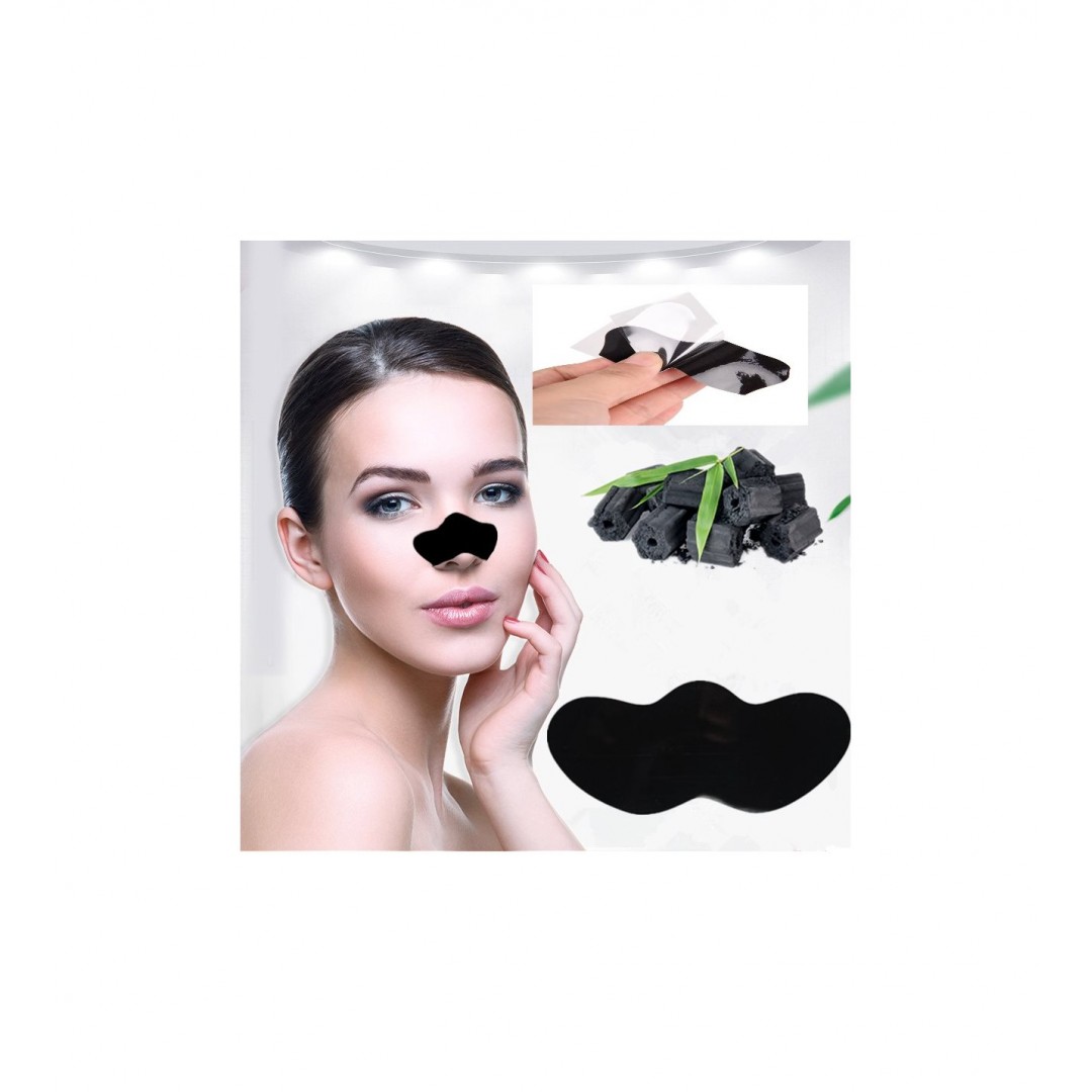 Aktif Karbon Siyah Nokta Burun Bandı 10'lu