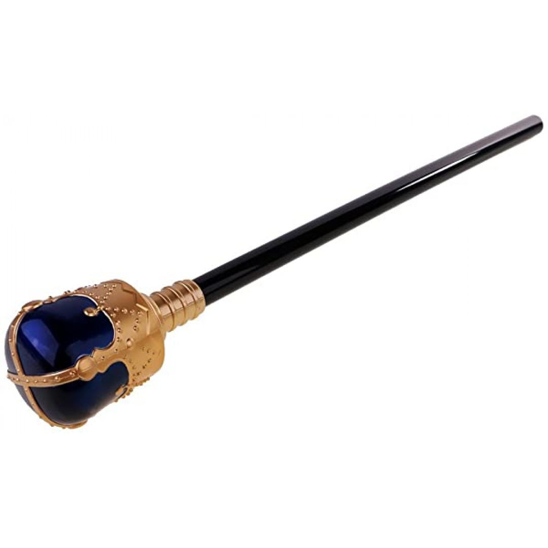 Mavi Topuzlu Plastik Kral Asası Kraliyet Asası 40 Cm