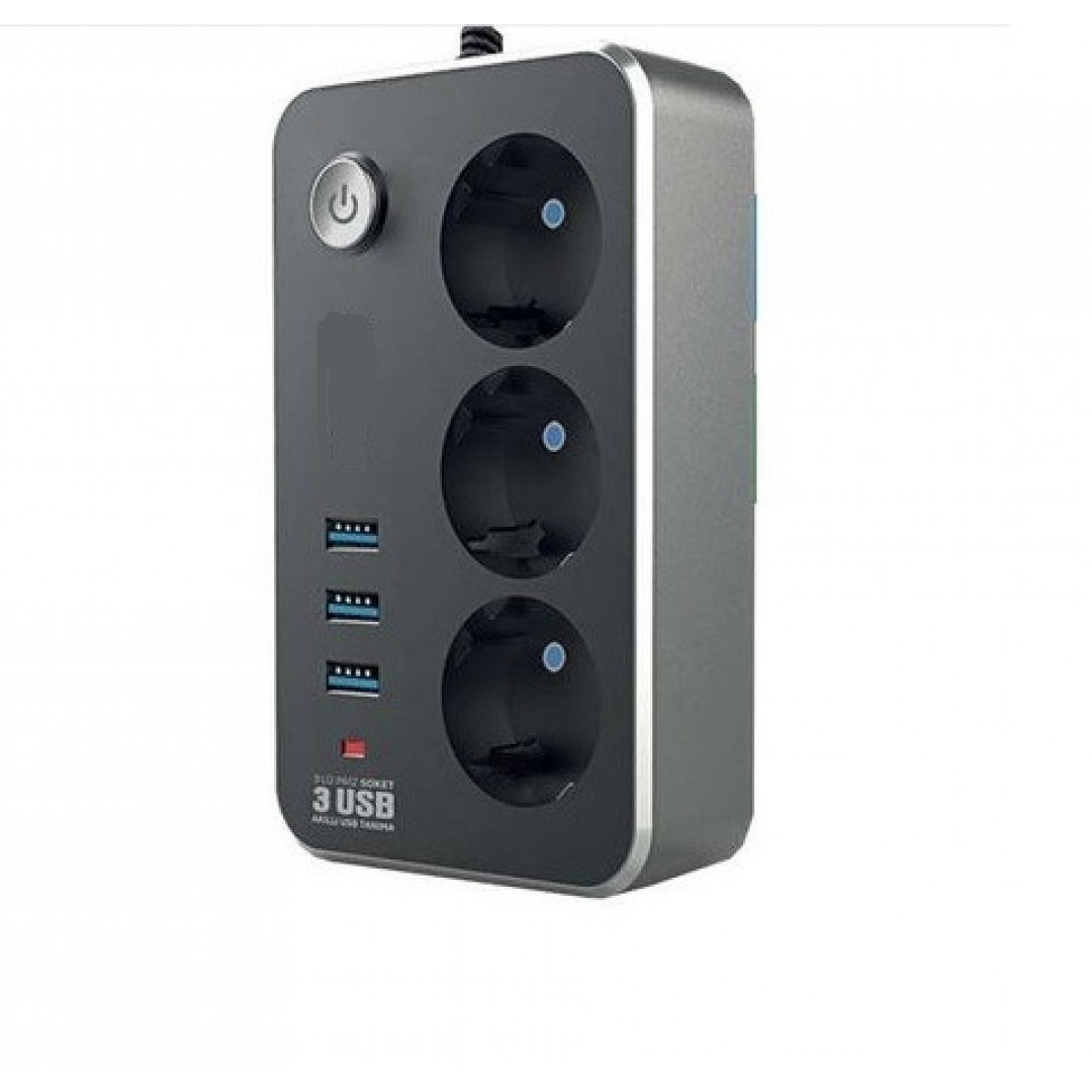 Mi Gold Termal Akım Korumalı Çoklu Priz Uzatma Kablosu  3 Usb Li Şarj Cihazı -aç/kapa Sistemi