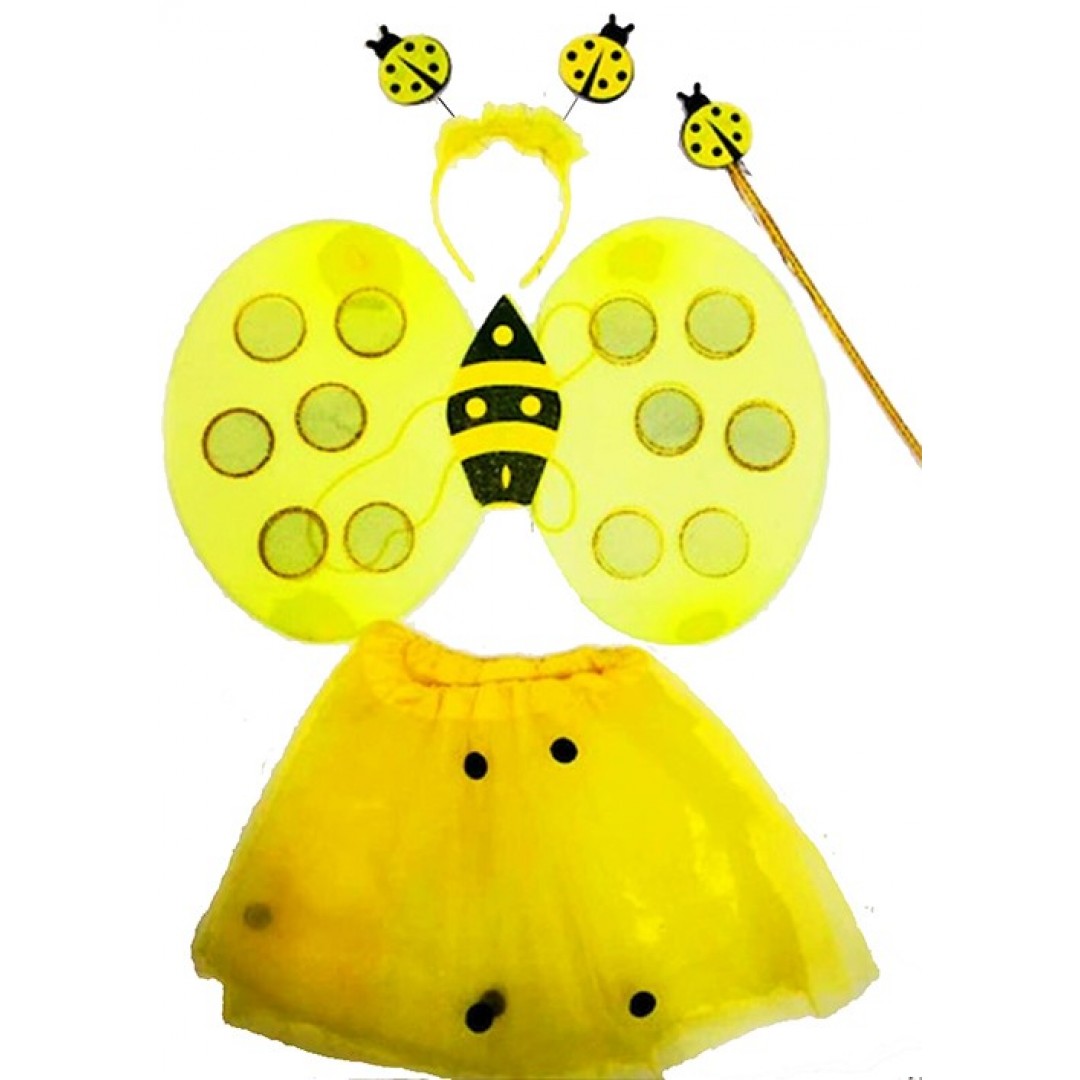 Arı Kostümü - Arı Kostüm Seti - Etekli Arı Kostümü 4 Parça