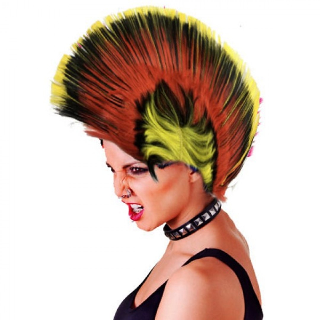 Mohican Mohawk Punk Peruk - 70 Li 80 Li Yıllar Peruk Model 8