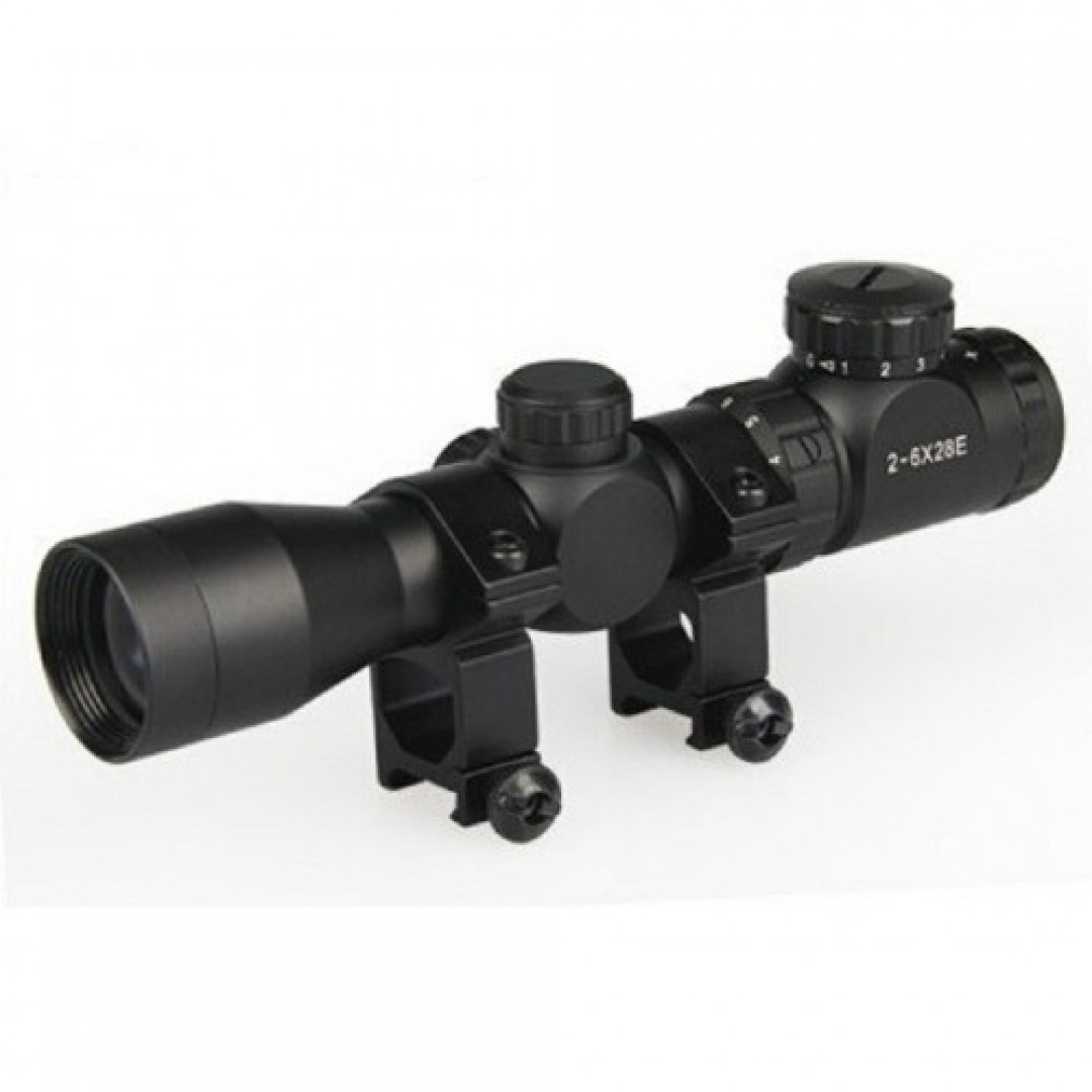 26x28  Zoomlu Av Tüfeği Dürbünü Tüfek Hedef Çizgili Çıft Işıklı