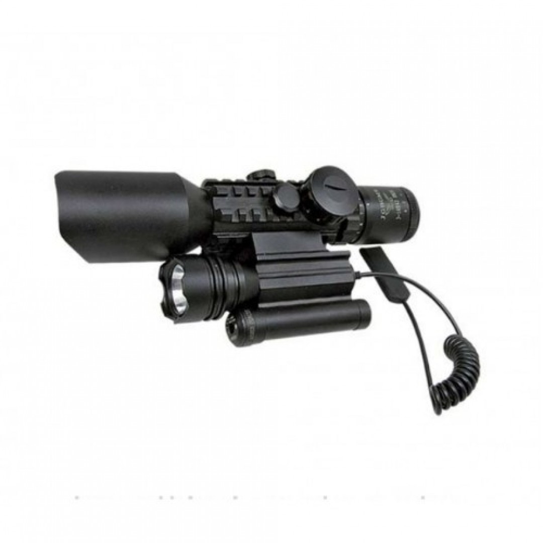 310x42  Zoomlu Av Tüfeği Dürbünü Tüfek Lazeri Zenon Fenerli M9