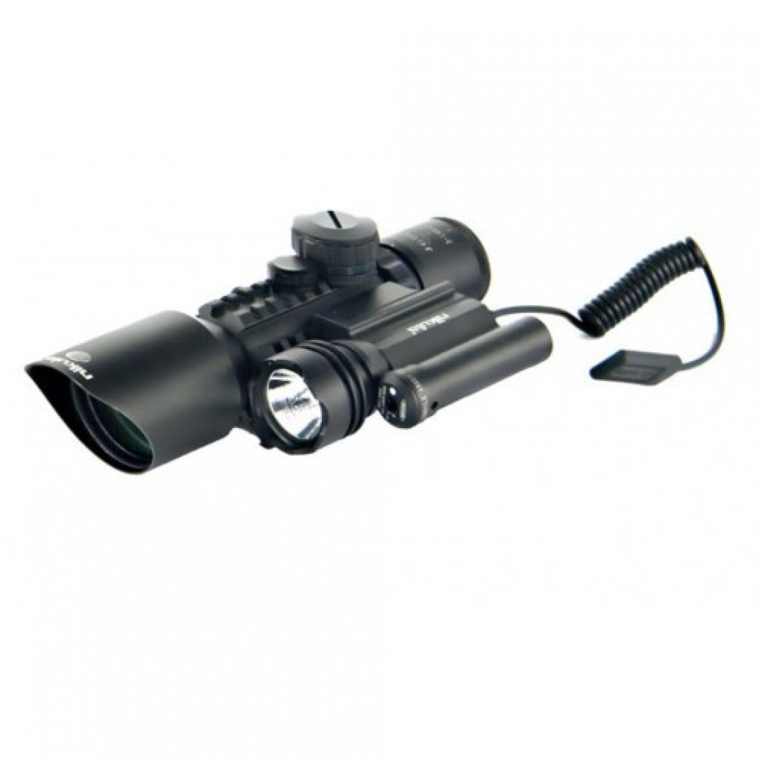 310x42  Zoomlu Av Tüfeği Dürbünü Tüfek Lazeri Zenon Fenerli M9
