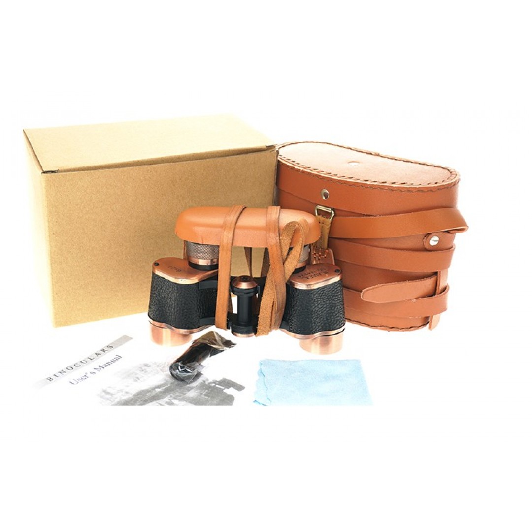 6x24 Orjinal Deri Çantalı Prinç Kaplama Subay Dürbünü – Su Geçirmez – Artıkıl Özellikli Rus Malı – 1000m/86m