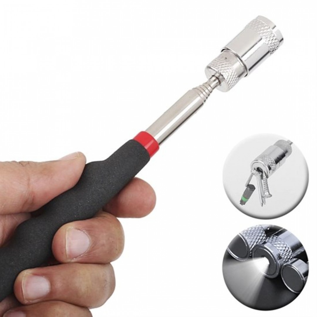 Teleskopik Saplı Uzayabilen Mıknatıs Uçlu Işıklı Çubuk