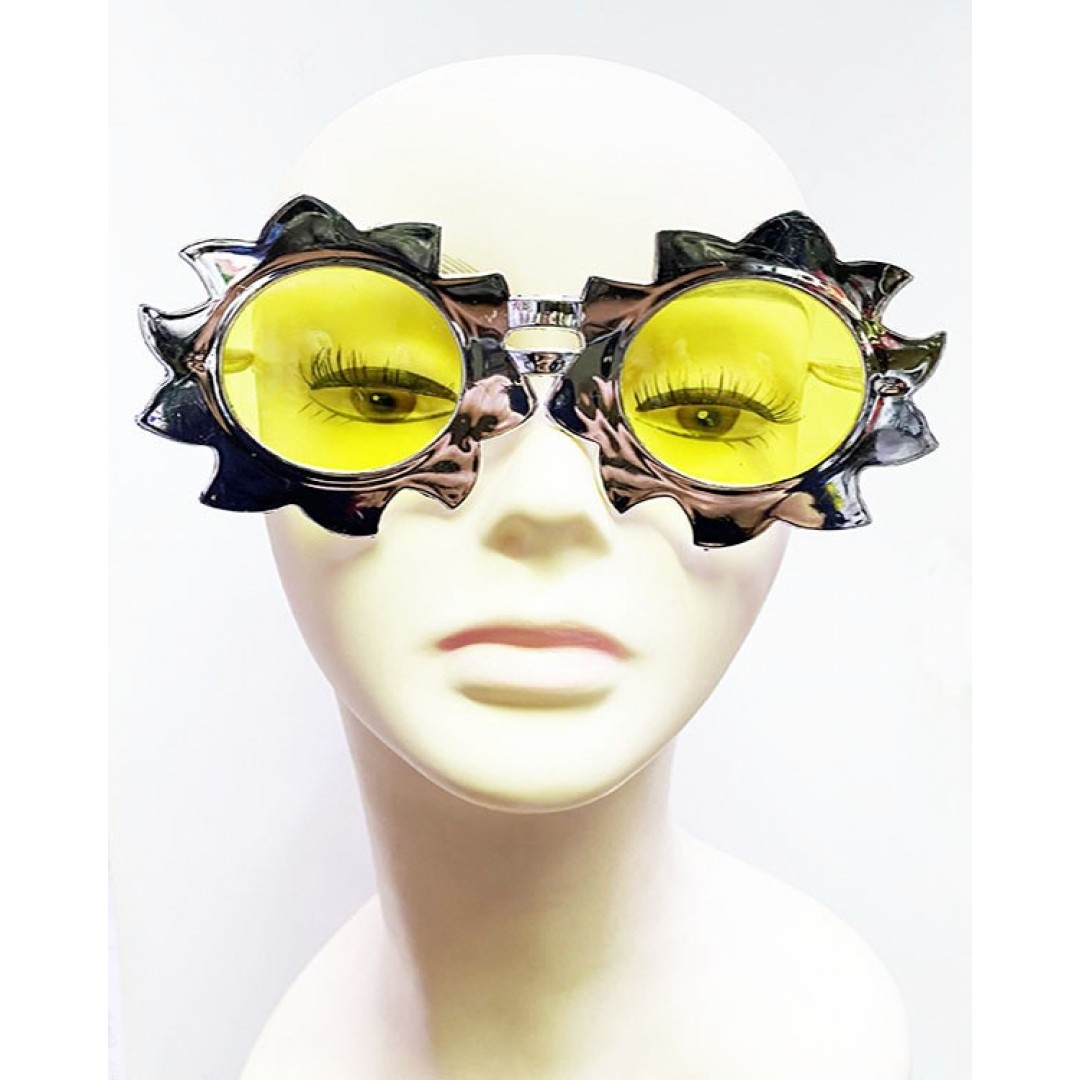 Güneş Model Metalize Parlak Parti Gözlüğü Gümüş Renk 14x7 Cm