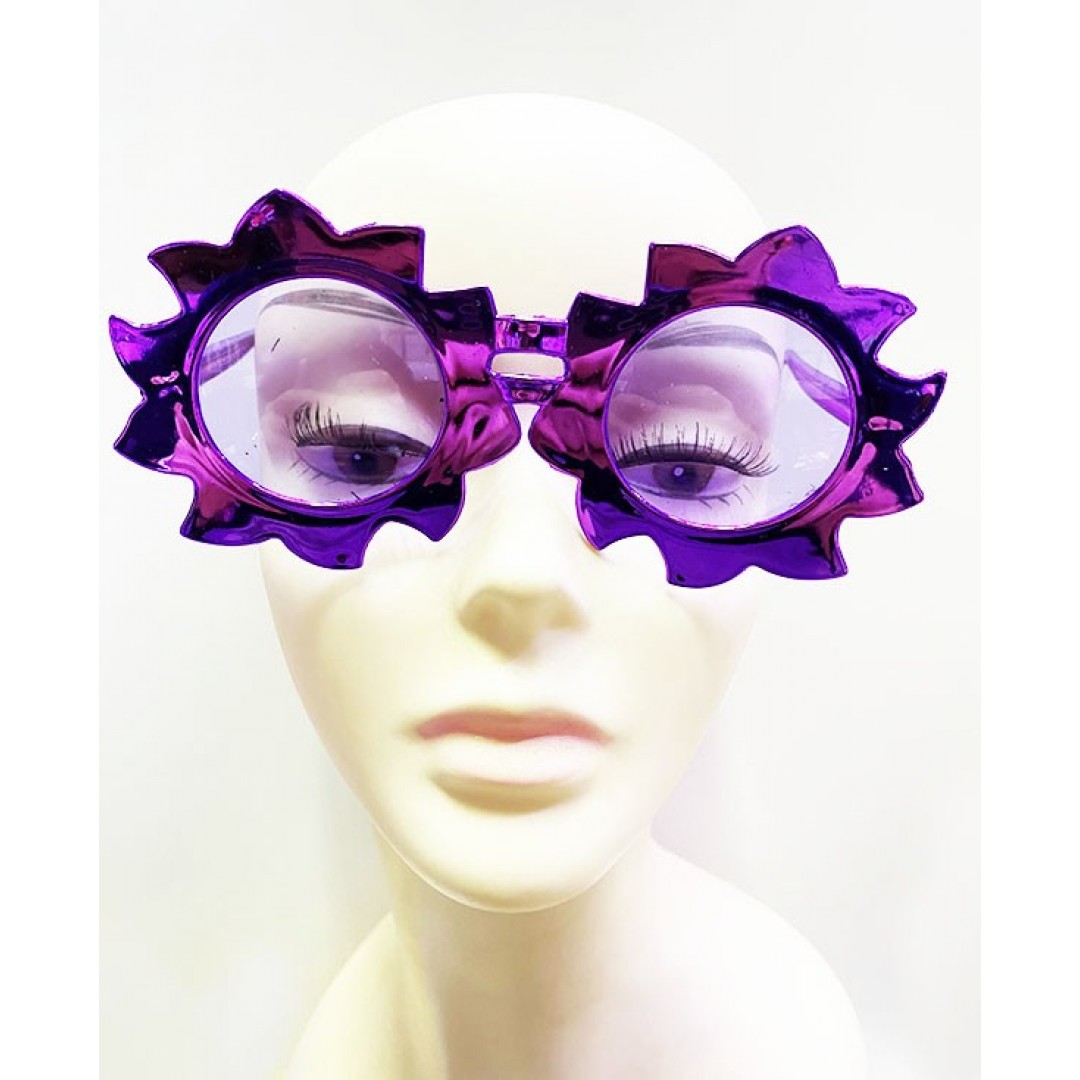 Güneş Model Metalize Parlak Parti Gözlüğü Mor Renk 14x7 Cm