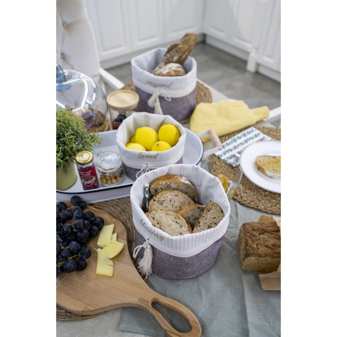 Yuvarlak Katlanabilir Çok Amaçlı Saklama Organizer Kutu Keçe Sepet (maxi) - 03396