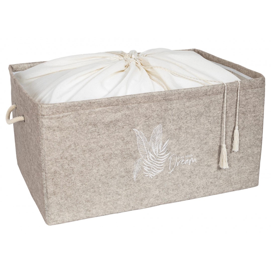 Torbalı Ve Kulplu Dolap İçi Düzenleyici Çok Amaçlı Organizer Keçe Kutu (mega) - 03457