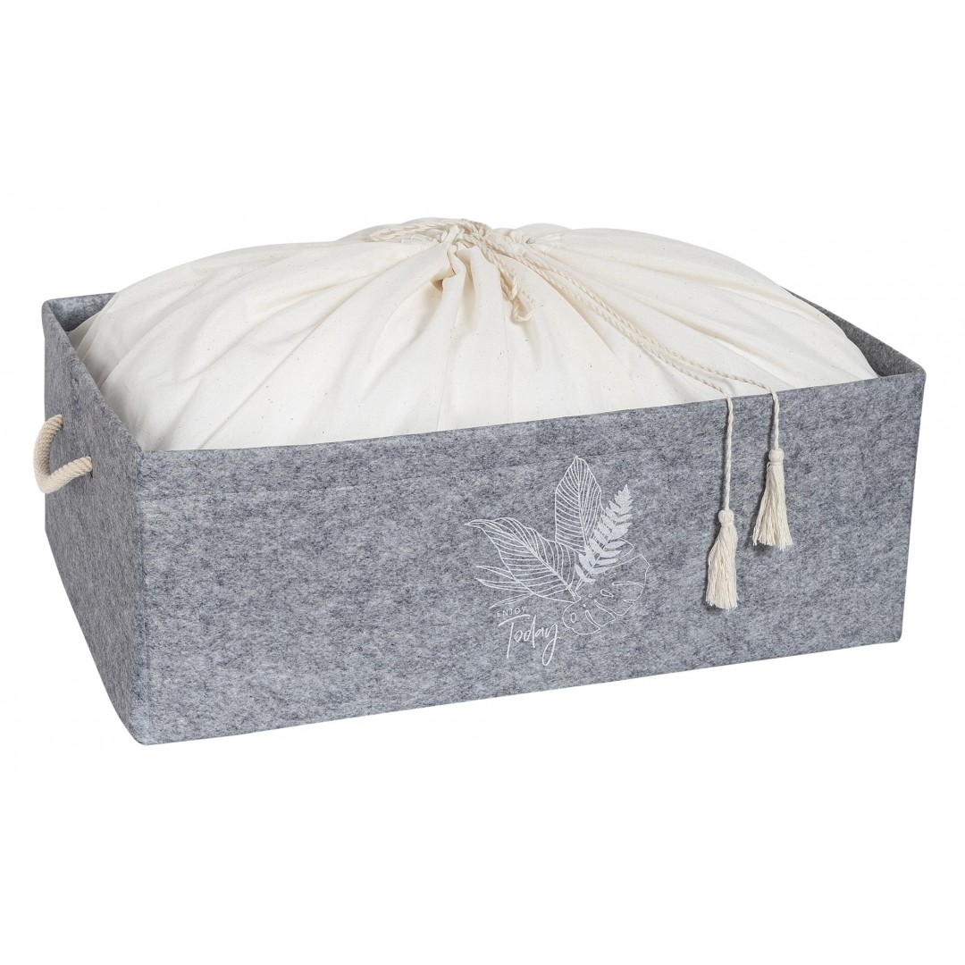 Torbalı Ve Kulplu Dolap İçi Düzenleyici Çok Amaçlı Organizer Keçe Kutu (baza Boy) - 03471