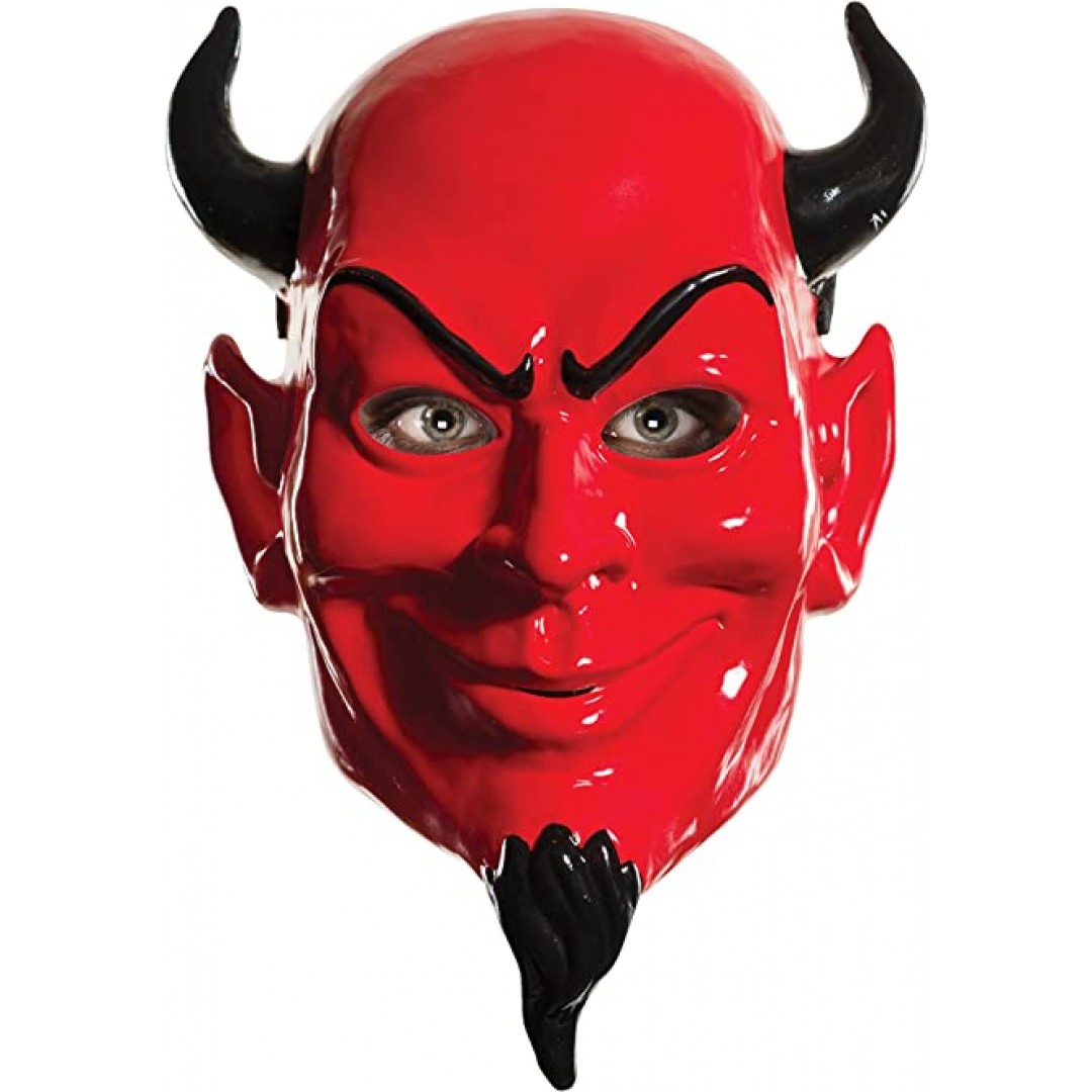 Kırmızı Renk Plastik Rubie&#39;s Costume Devil Mask Şeytan Maskesi 20x30 Cm